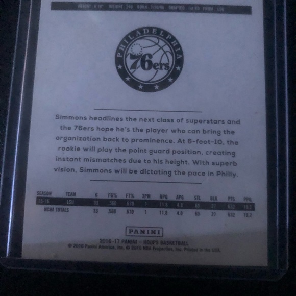 Ben Simmons basketball rookie card - Picture 3 of 4